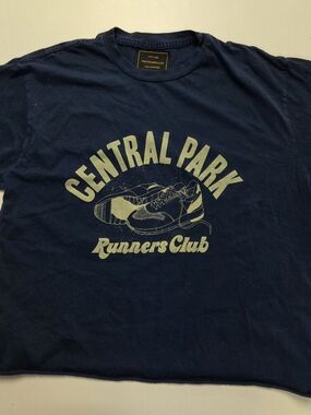 RetroBrand Central Park Runners Club Crop Top - Navy